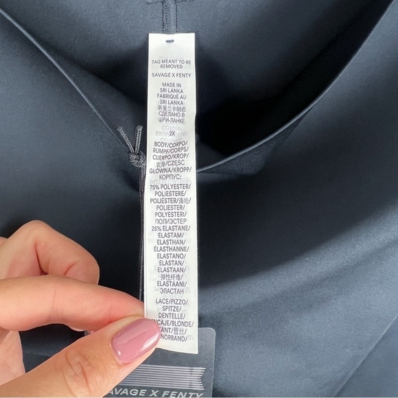 Savage X Fenty NWT Hotline Lace-Trimmed High-Waist Legging, Black Caviar 2X - Picture 11 of 13